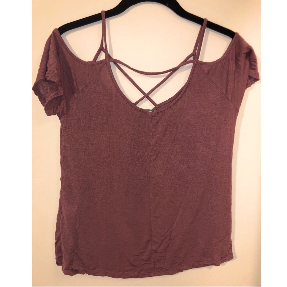 Charlotte Russe Medium Maroon Cross Shirt
